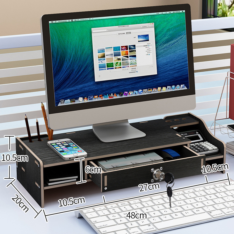 5mm wood grain glossy black color-locked riser stand