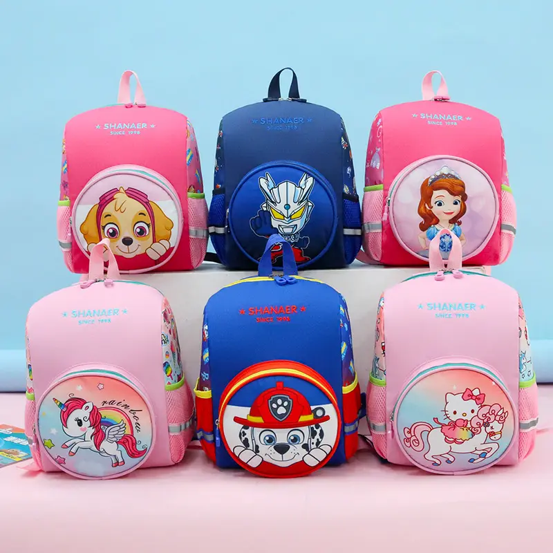 Children's Breathable Wear-Resistant And Load-Reducing Backpack Bag School Cute Unicorn Printing Cartoon School Bag For Kids