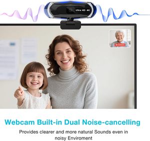 Syong 4k tự động lấy nét trực tuyến Webcam UHD Máy tính để bàn máy tính xách tay máy tính Webcam 30fps CMOS cảm biến hình ảnh Microphone USB Zoom cho Skype Youtube - Product Image 5