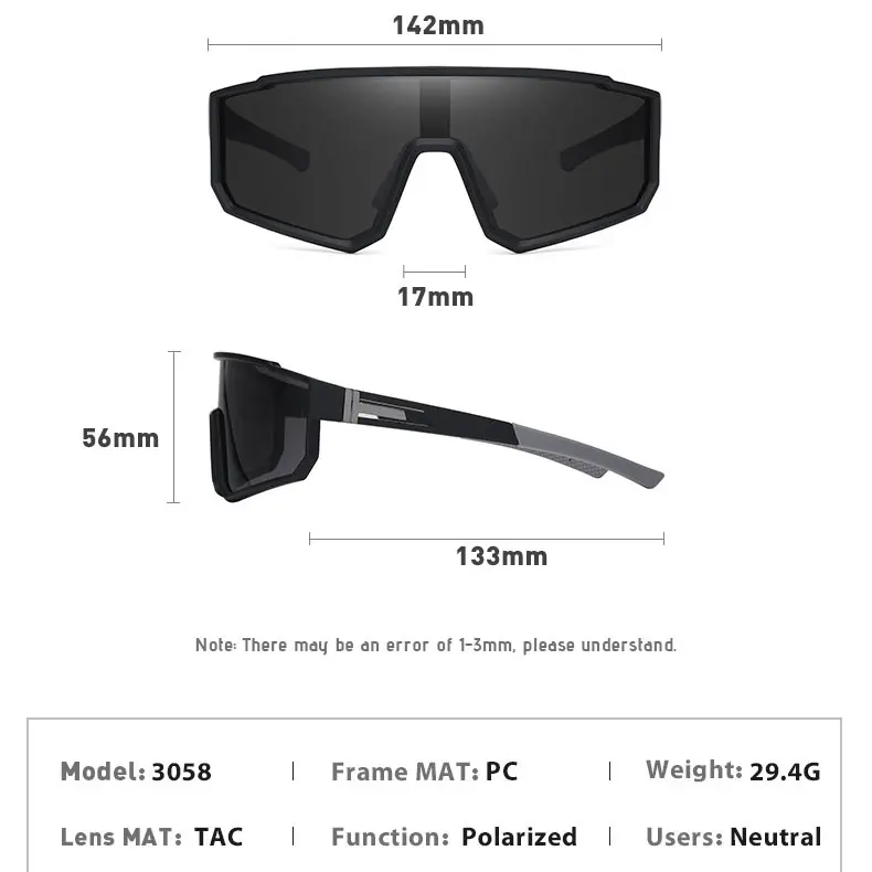 Kacamata hitam UV400 Pria Wanita, kacamata pelindung terik matahari olahraga terpolarisasi untuk bersepeda, memancing, dan Golf