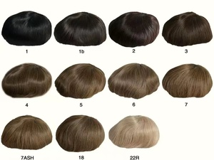 高品质-新款大库存颜色1B耐用精细单发假肢男士假发