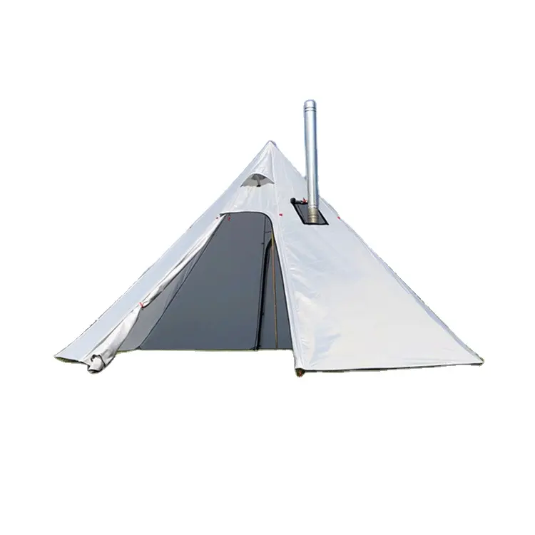 Tente de tipi d'extérieur pyramide, abri chauffant, imperméable, pour Camping, randonnée, 4 saisons