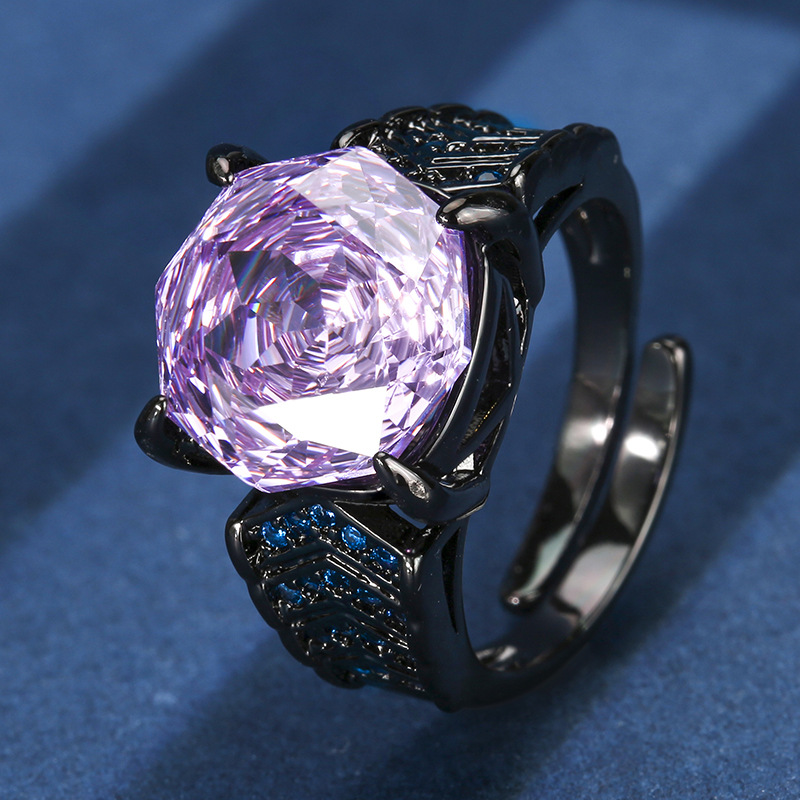 Anillo Roland de oro negro de tamaño abierto