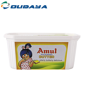 Hochwertige 500ml rechteckige IML-Verpackung kunden spezifisches Logo Butter behälter Margarine verteilt Plastik käse wanne mit Deckel - Product Image 5