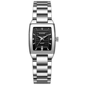 New Design GAIDU <strong>Brand</strong> KD8869 Niche Light Luxury Vintage Square Dial Wristwatch Stylish Waterproof Steel Band Quartz Watch - Product Image 5