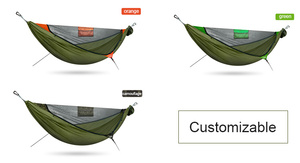 Rede portátil com mosquiteiro e chuva Fly Private Label Viagem personalizada Camping Maneiras de lazer Rede com dossel