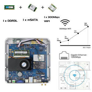 スリムシルバーミニPCパソコンパソコンIn-tel Core I5 7200U Computadoras De Escritorio Bilgisayar HTPC NUC - Product Image 4