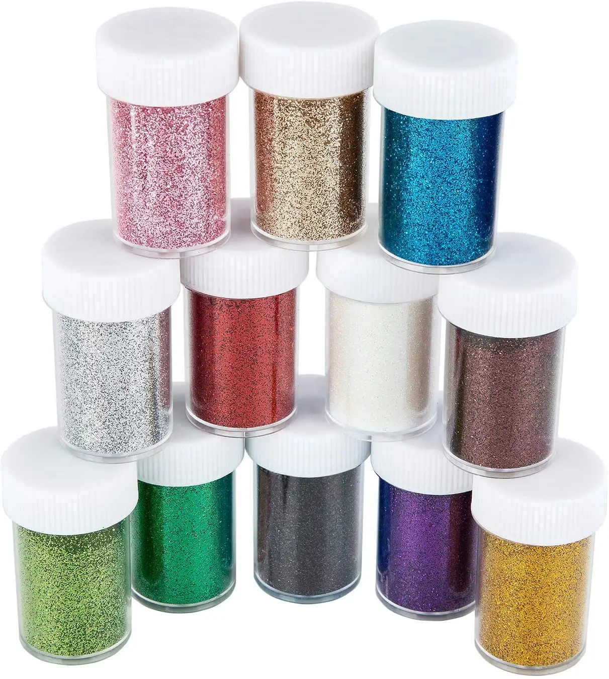 Art Craft Glitter Set 12PCS Multi Purpose PET Fine Glitter Powder Assorted Colors Glitter Shaker 8g Back to School Supplies