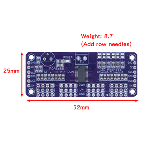 MCU PCA9685, 16 canales, 12 bits, Fm + I2C bus, controlador PWM, módulo de servocontrol, módulo de servocontrol - Product Image 5
