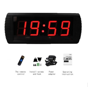Werks lieferant LED 3 Zoll 4 Digit 7 Segment Wand montage Elektrische Digitaluhr Indoor Countdown Timer Uhr mit Fernbedienung
