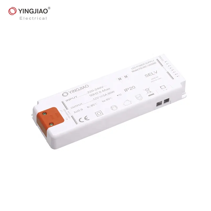 Yingjiao driver a led a tensione costante sottile 30W 60W alimentazione 12V 24V Led alimentazione elettrica