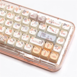 Kedi şekli miyav ve suşi kedi klavye tuş 144 tuşları Mao profil PBT boya süblimasyon için özel el yapımı Mx mekanik klavye - Product Image 2