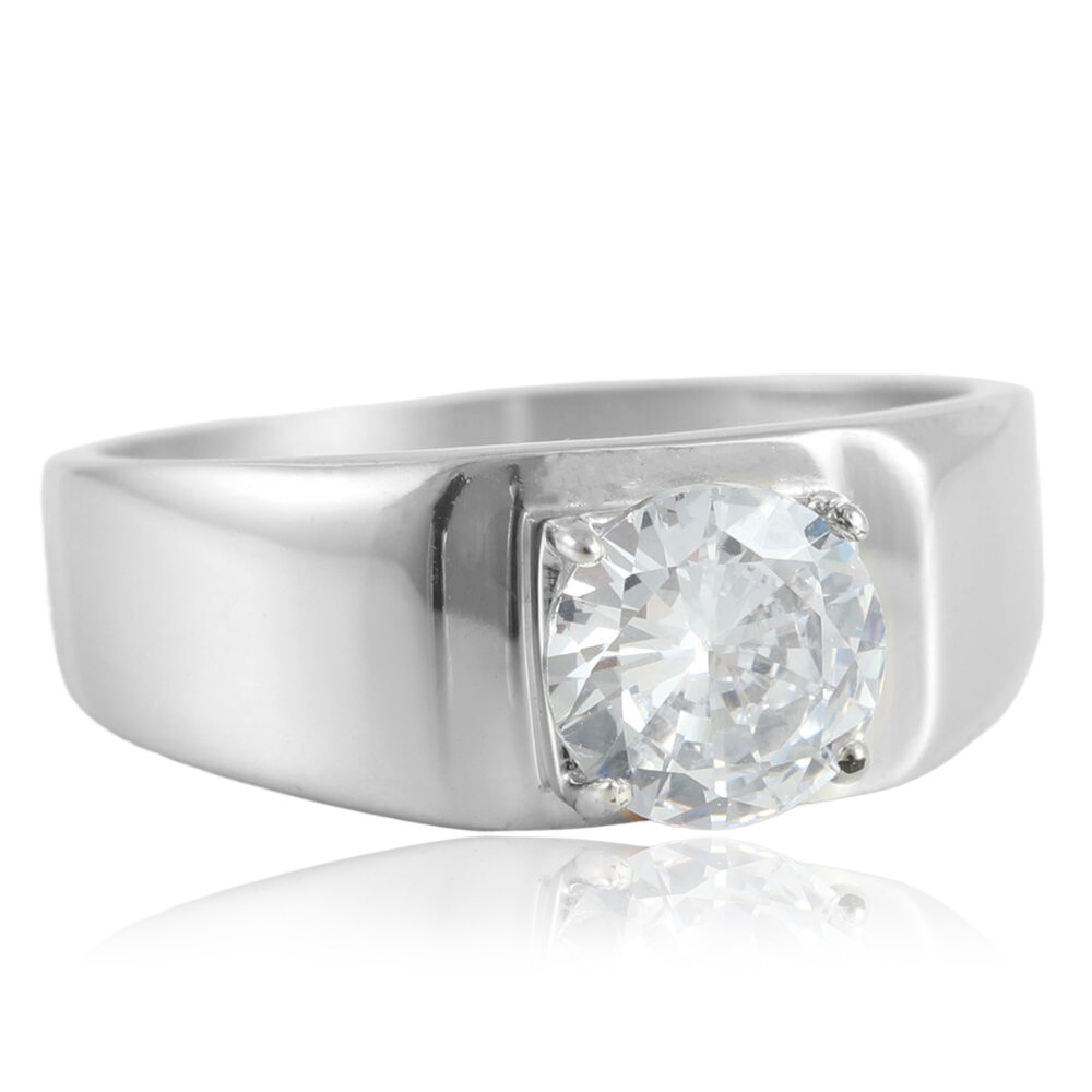 Steel-colored white sapphire (US grade)