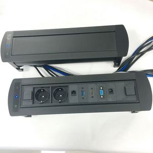 铝合金智能欧盟型办公家具书桌电源电动翻转旋转桌插座电源插座