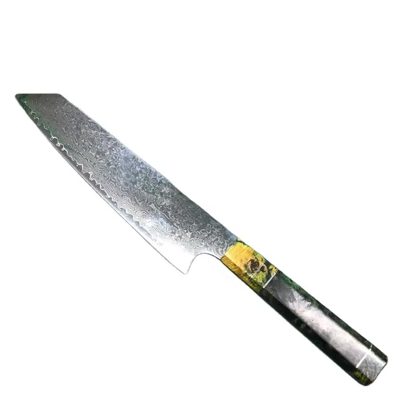 Coltello da cucina Kiritsuke Coltello da cuoco in metallo da 8 pollici offerto acciaio inossidabile damasco giapponese AUS-10V personalizzato