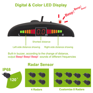 Pantalla LED de Color personalizada DC 12-32V Radar para evitar colisiones Sensor de marcha atrás Kit de Sensor de aparcamiento de coche para coche RV - Product Image 3