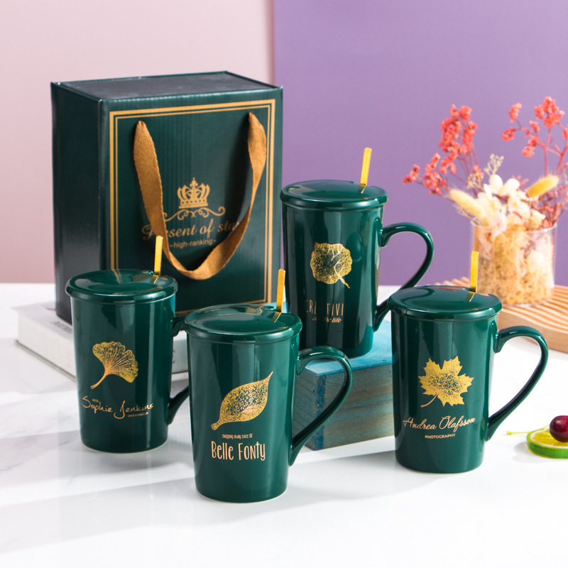 Dark green+with lid and spoon gift box