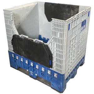Almacén industrial duradero de alta resistencia, almacenamiento apilable, contenedor de palés a granel plegable, caja de palés de plástico HDPE grande con tapa - Product Image 6