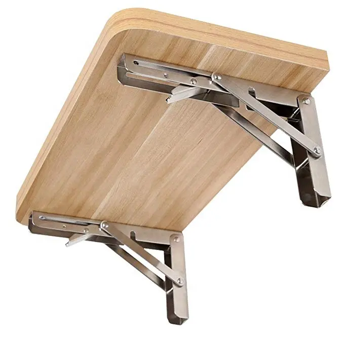 Suporte de mesa de bancada resistente, aço inoxidável, prateleira de parede ajustável, ferro fundido para fl dobrável