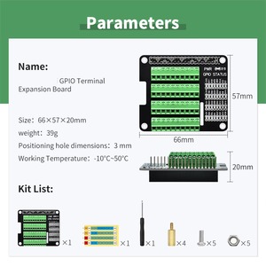 Placa de expansión de terminal GPIO compatible con la serie Raspberry Pi 5 3B/3B +/4B/ZERO