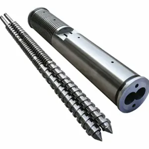 Plastic <strong>Extruder</strong> Machine <strong>Conical</strong> <strong>Twin</strong> <strong>Screw</strong> <strong>Barrel</strong> Segment for Masterbatch PVC