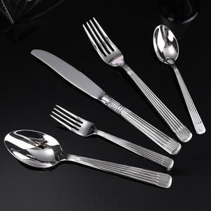 Cao cấp Hộp quà tặng dao kéo đám cưới bạc thanh lịch Roman cột theo kiểu thép không gỉ muỗng gương đánh bóng 18/8 thiết lập dao kéo - Product Image 1