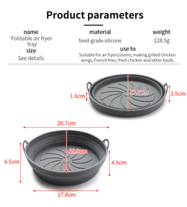 <span class=keywords><strong>Silicone</strong></span> Nồi chiên không khí nướng chảo-không dính Lò an toàn khuôn cho bánh, <span class=keywords><strong>pizza</strong></span>, khoai tây-chịu nhiệt 450 ° F & máy rửa chén an toàn - Product Image 6