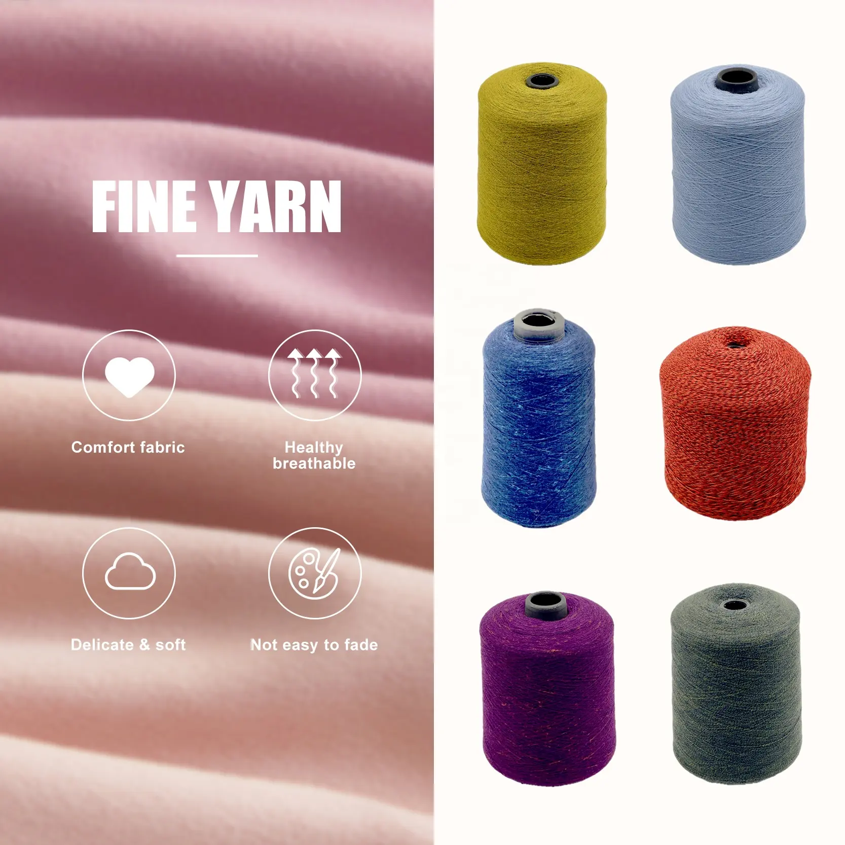 Fabbrica di alta qualità del prodotto 48nm/2 lana viscosa filato misto colori diversi lana misto filato per uncinetto