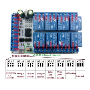 IR23F08 Módulo de relé de control remoto infrarrojo multifunción de 8 canales