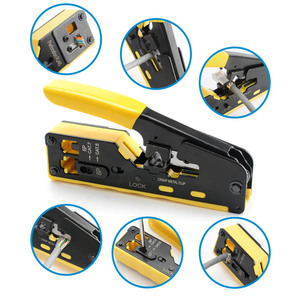 มัลติฟังก์ชั่น cat5e cat6 cat7 Crimper rj11 RJ12 RJ45 ผ่านสายเคเบิลเครือข่ายคีม ez CRIMPING เครื่องมือ - Product Image 3
