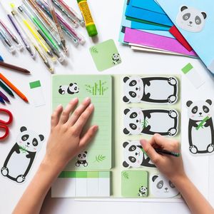 Niedliche Cartoon Pandas Haft notizen Set Blatt Self-Stick Pads mit Animal Divider Tabs Back School Office Supplies Kleines Geschenk