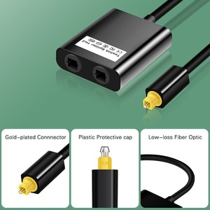 Concentrador divisor de Audio de fibra óptica Digital Toslink, 1 entrada, 2 salidas, Resolución 4K, adaptador de Cable divisor óptico AUX SPDIF de PVC - Product Image 2