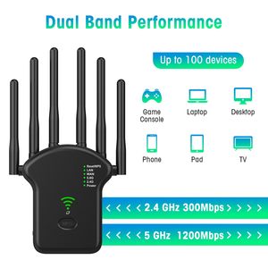 家庭双频5GHz/2.4GHz无线信号增强器和中继器的无线扩展器信号增强器，速度高达1200Mbps - Product Image 3