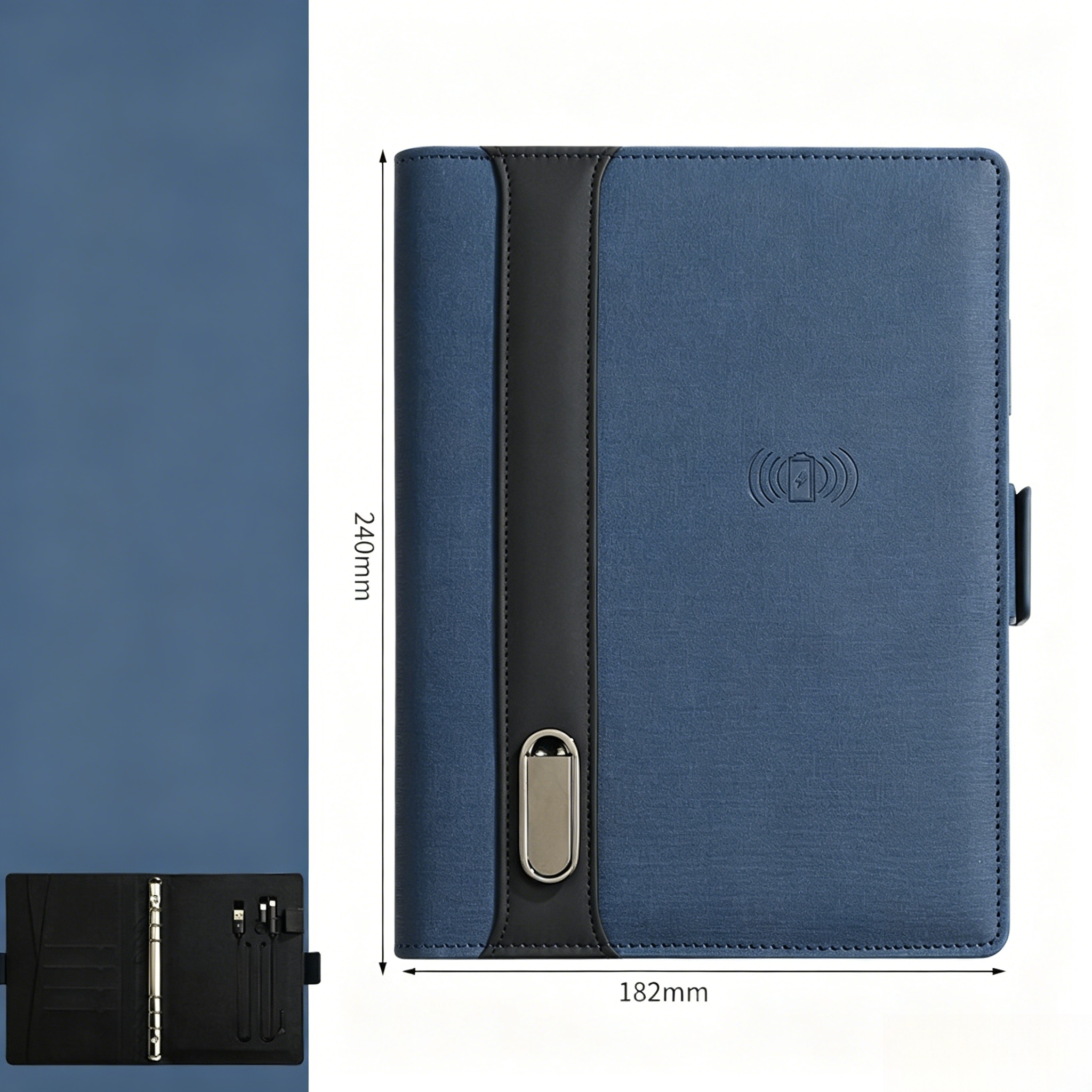 Blue power bank notebook