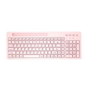 Teclado inalámbrico BT 2,4G teclado Oficina Chocolate keycap, diseño compacto computadora teclado inalámbrico