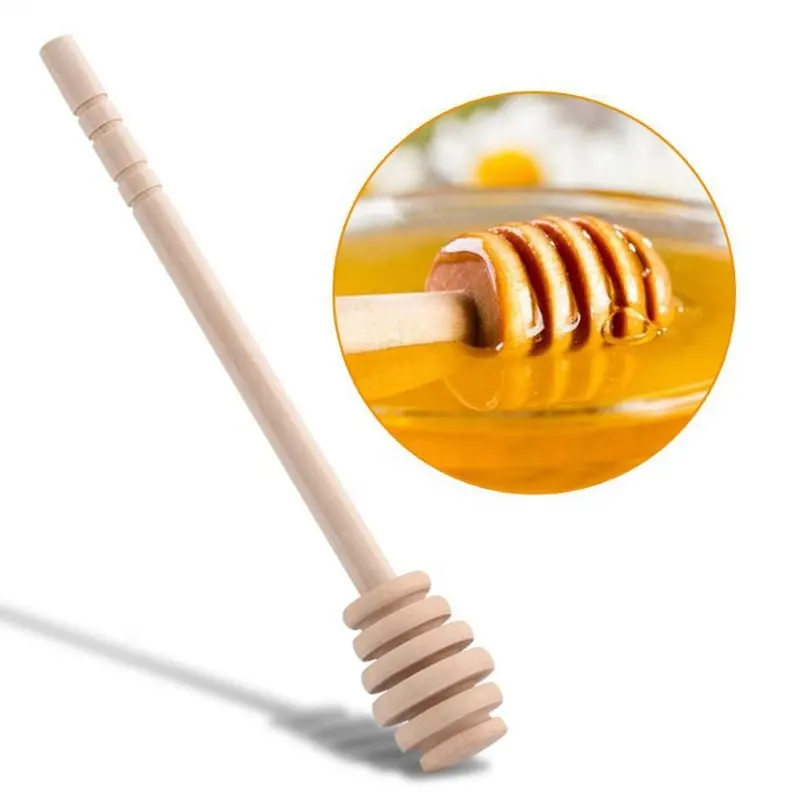 Mini bastão de madeira para mel, colher de mel/fralda