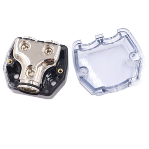 1X0 Gauge in / 2X4 Gauge Out 2 Way Power Distribution Ground <strong>Distributor</strong> Block for Car Audio Amplifier Splitter - Product Image 2