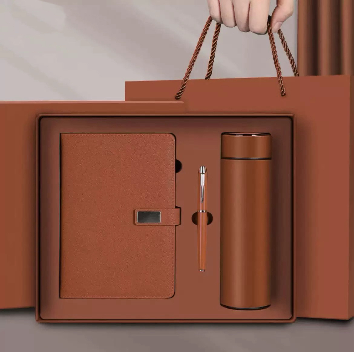 Brown Notebook+Pen+Mug