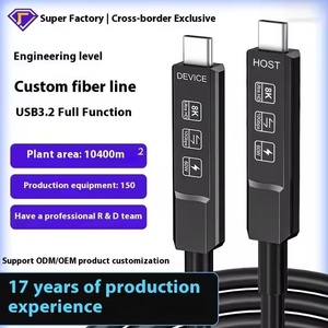 Fábrica Usb3.2 Gen2 10gbps Cable de fibra óptica 10g Transmisión Pd60w Tipo-C a C Cable USB de fibra óptica para dispositivos móviles Vr - Product Image 2