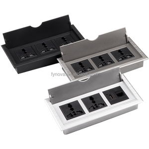 工厂结束办公室隐藏插头嵌入式电源板台式插座USB 3交流插座英国美国桌面工作场所翻转插座 - Product Image 5