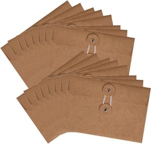 Benutzer definierter Umschlag mit Knopf Logo Verpackungs dokument danke Geschenk karten Kraft papier umschlag mit Schnur knopf verschluss - Product Image 3
