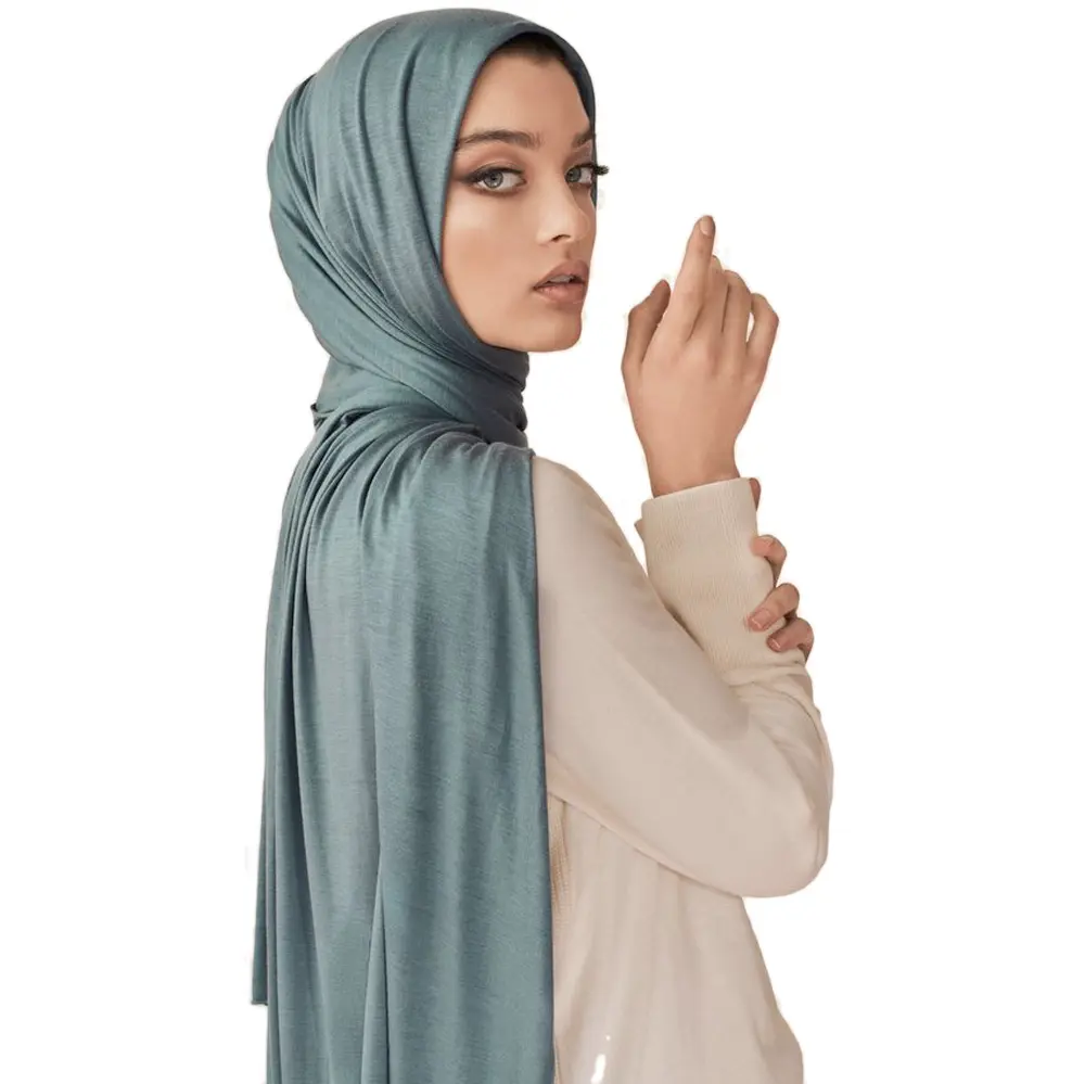 Hijab de algodón para mujeres, bufanda de estilo árabe de alta calidad, barato, nuevo diseño, liso, Color sólido, 2021