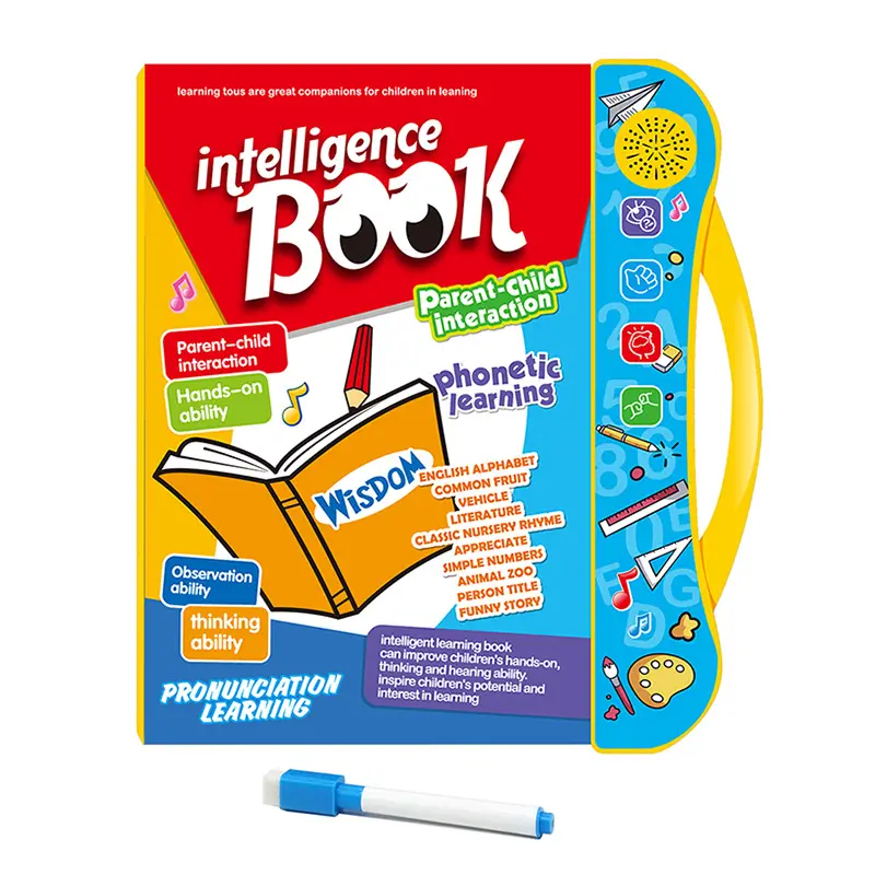 Libro de inteligencia para niños de 3 a 5 años, Libro Electrónico de aprendizaje de inglés, juguetes educativos preescolares para niños pequeños