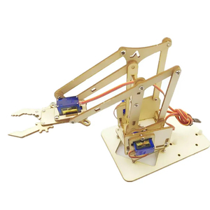 Braccio robotico plancia 4 DOF Robot braccio robotico in legno Splicing timone SG90 sterzo 0.1 X - Product Image 1