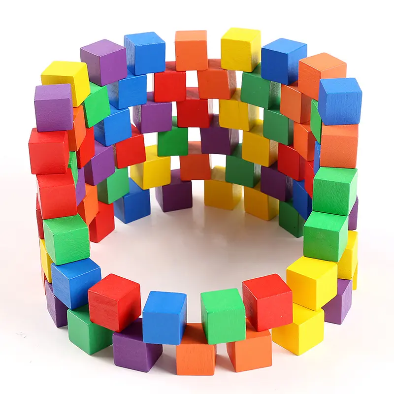 Rompecabezas de madera matemático Montessori, cubos pequeños y bloques, decoración artística para juguetes educativos para niños