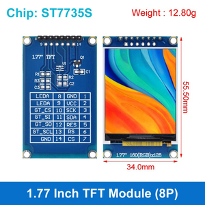 TZT 1.77 pollici TFT schermo LCD 128*160 1.77 TFTSPI TFT modulo a colori modulo porta seriale per Arduino UNO R3