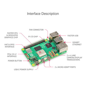 2GB/4GB/8GB Pi 5 AI Programming Development Board Kit Ein platinen computer für die Python-Codierung