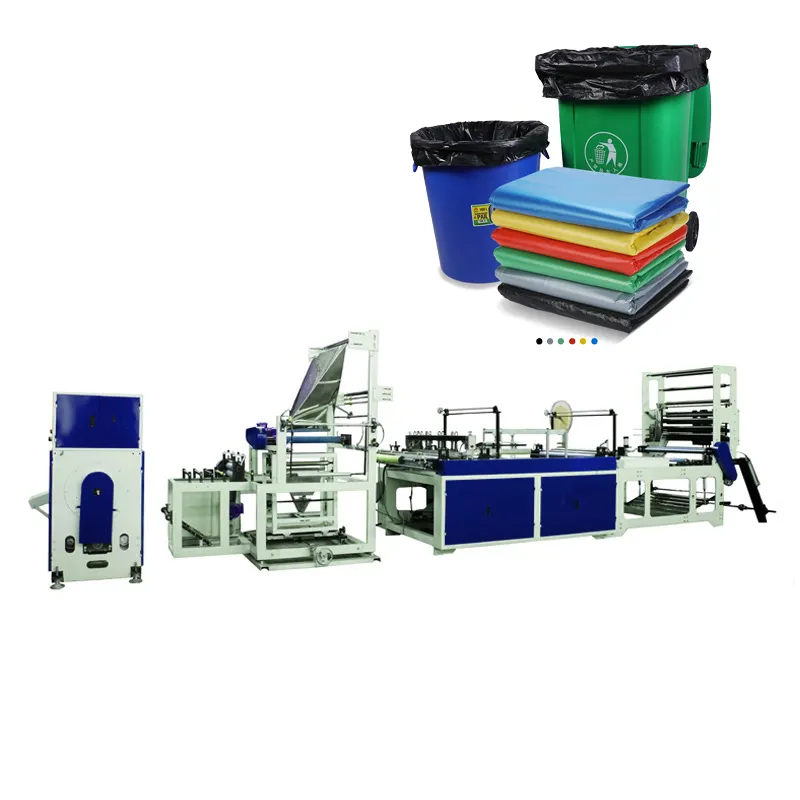 Kunststoff PE HDPE T-Shirt Carry Shopping Nylon Polyethylen Rolling Linkage Müll Continuous Draw string Bag Sealing Making Machine