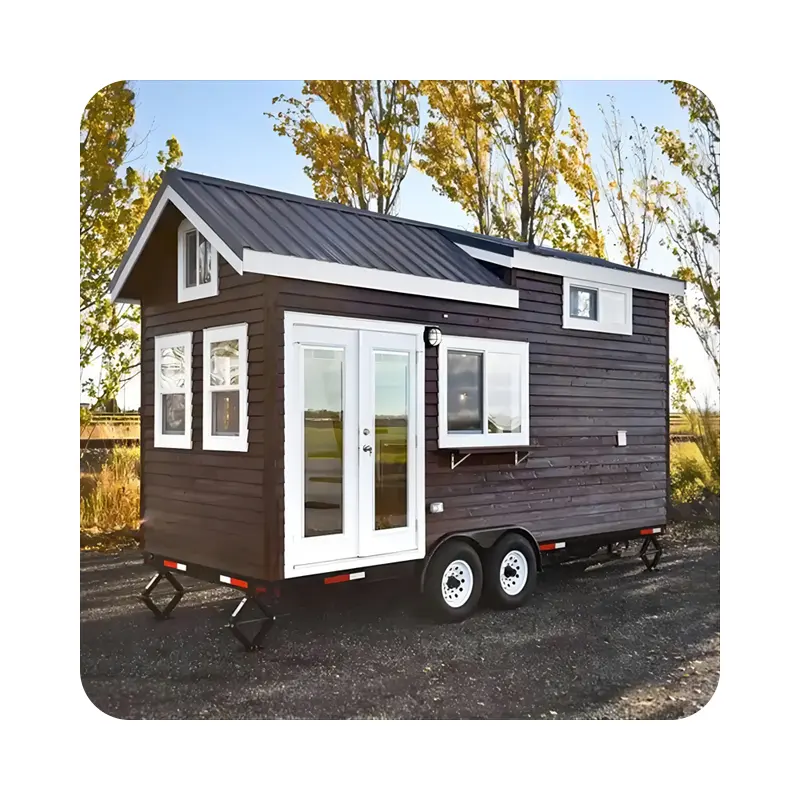 Modern new release prefab tiny mobile home truck trailer house with kitchen and bath light steel villas casa