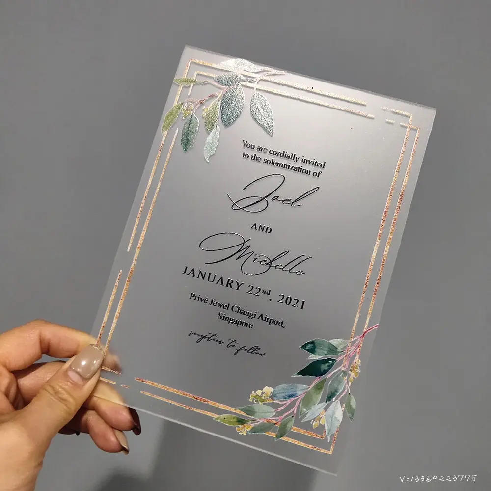 Hot-selling pvc cards, transparent thank you cards, wedding invitation cards in 2021